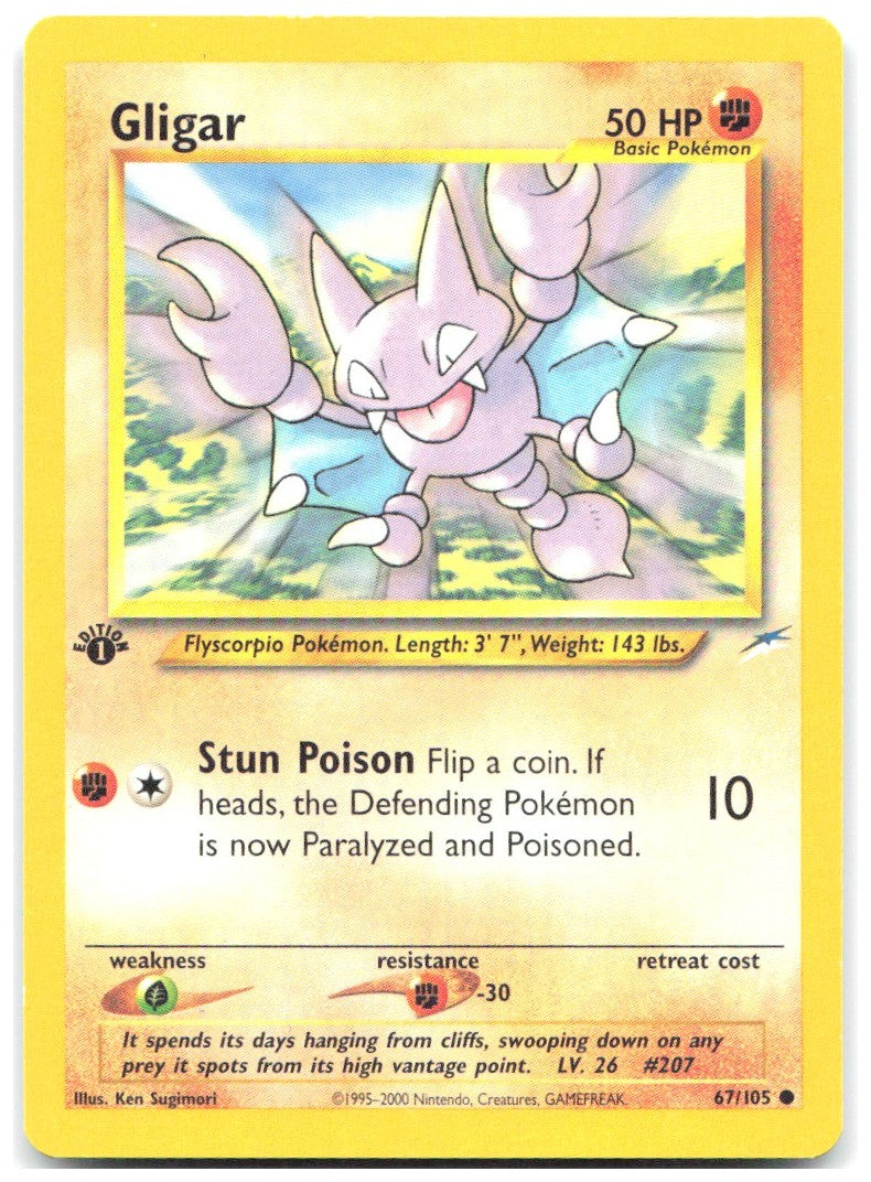 Gligar 1st Edition Common Neo Destiny 067/105 NM Ken Sugimori