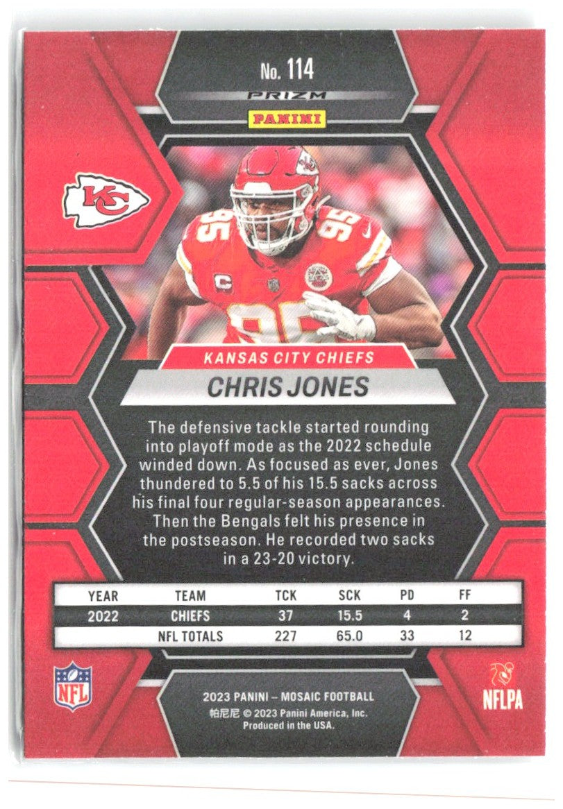 Chris Jones Panini Mosaic - Mosaic 114 2023 Kansas City Chiefs