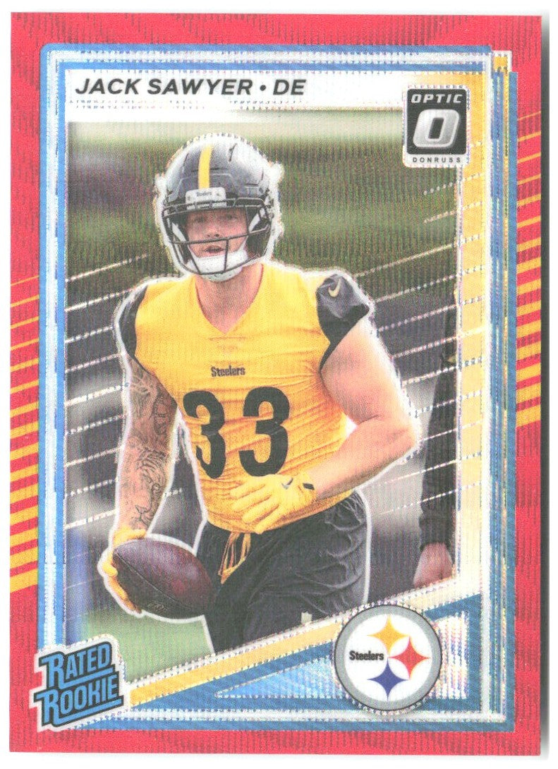 Jack Sawyer Donruss - Optic Rated Rookies Red Wave 390 2025 Pittsburgh Steelers