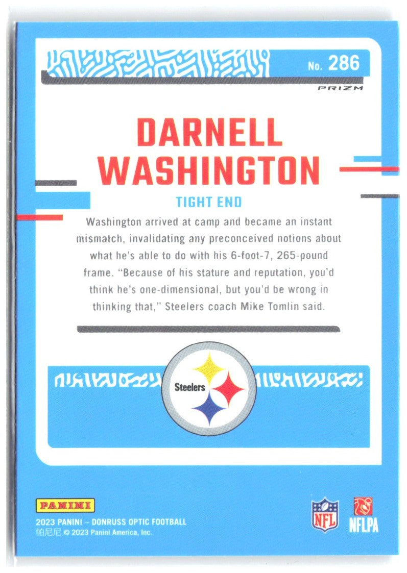 Darnell Washington Donruss Optic - Purple Shock 286 2023 Pittsburgh Steelers