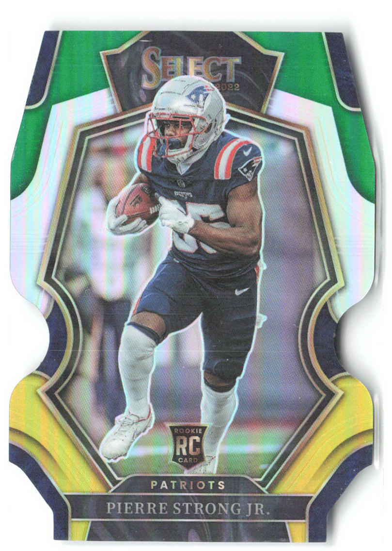 Pierre Strong Jr. Select - Green and Yellow Prizm Die Cut 168 2022 Patriots