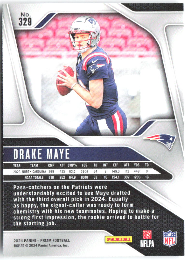Drake Maye Panini Prizm 329 2024 New England Patriots RC
