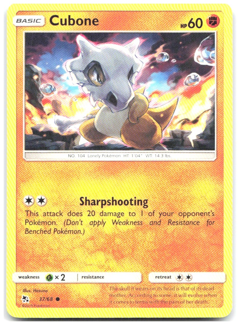 Cubone Common Hidden Fates 37/68 NM Hasuno
