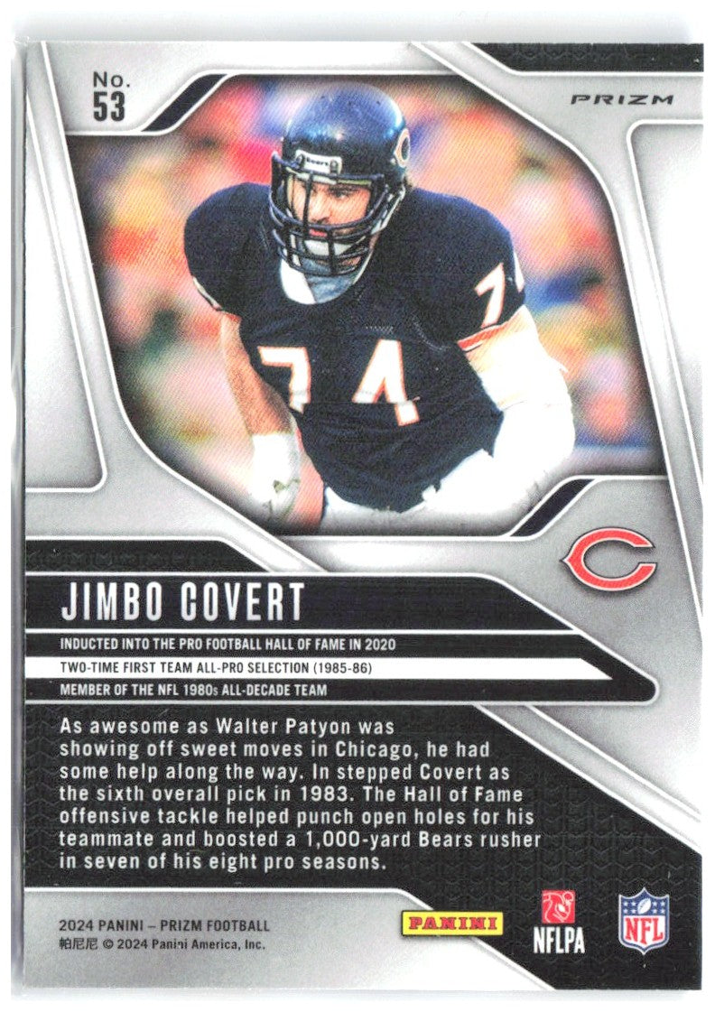 Jimbo Covert Panini Prizm - Red White and Blue 53 2024 Chicago Bears
