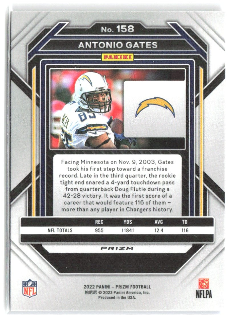 Antonio Gates Panini Prizm - Red White and Blue 158 2022 San Diego Chargers
