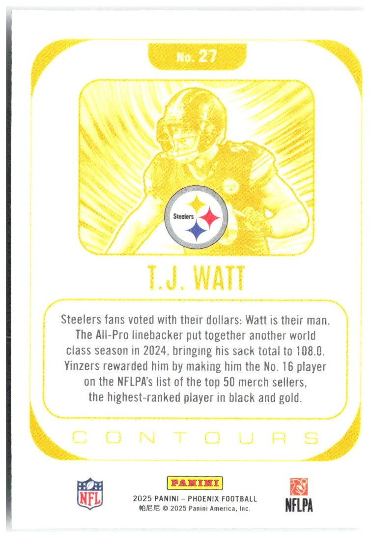 T.J. Watt Panini Phoenix - Contours 27 2025 Pittsburgh Steelers