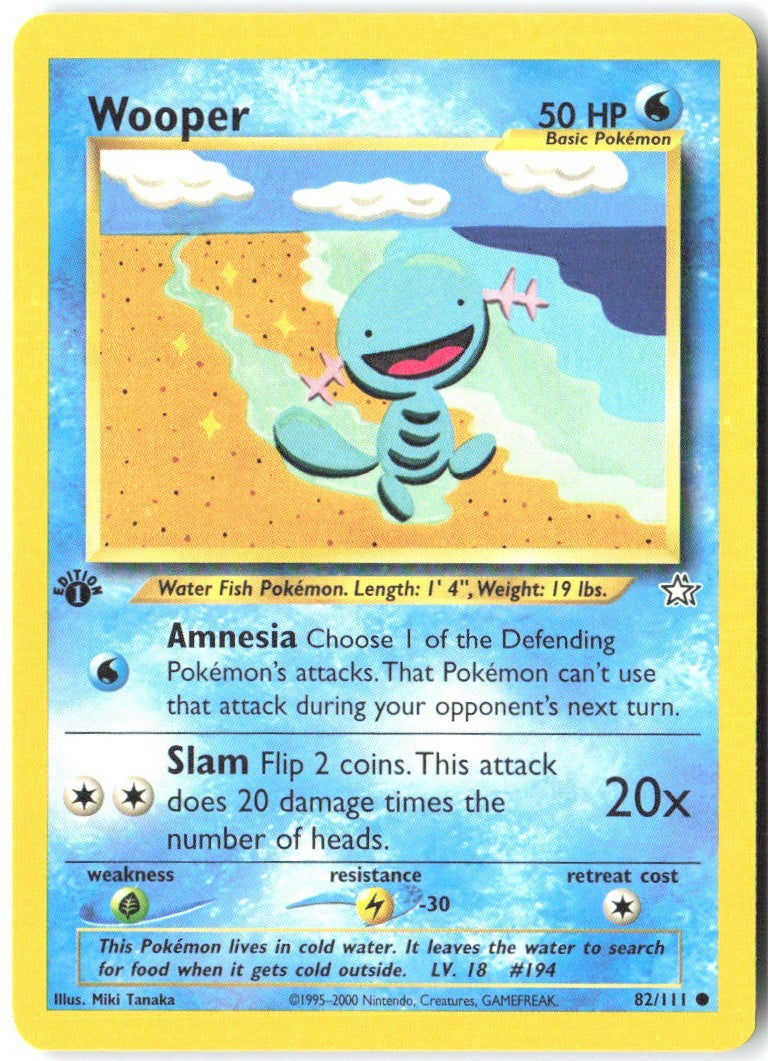 Wooper 1st Edition Common Neo Genesis 082/111 NM Miki Tanaka