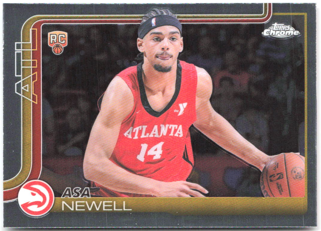 Asa Newell Topps Chrome 273 2025-26 Atlanta Hawks RC