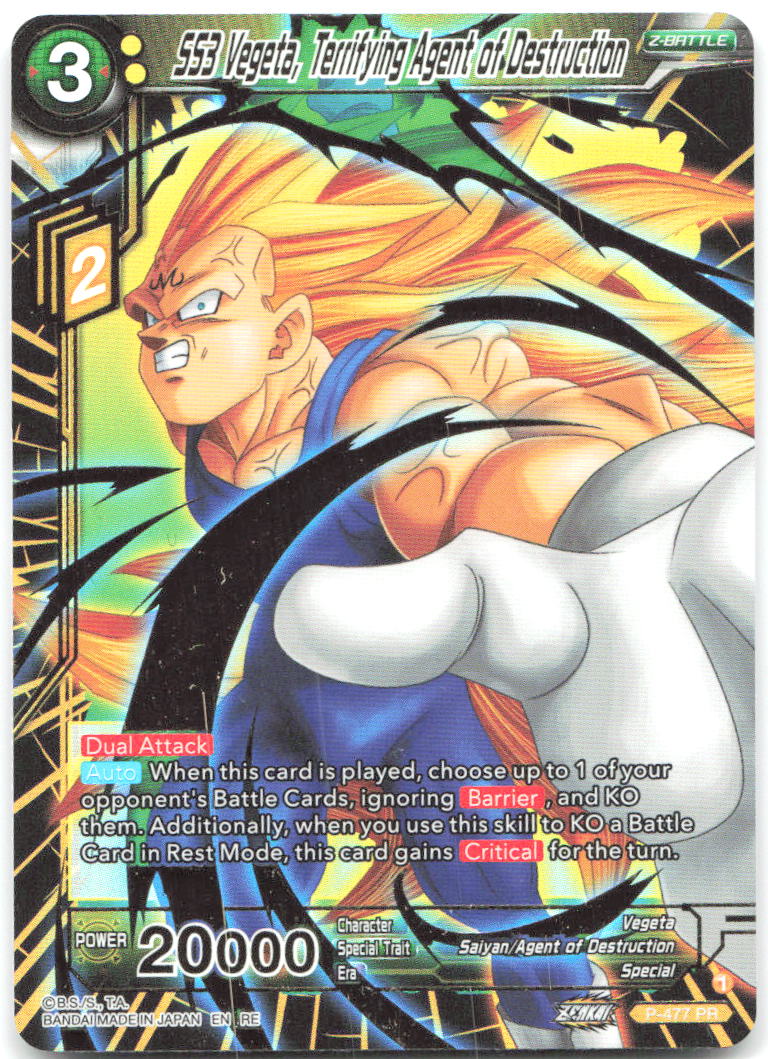 SS3 Vegeta Terrifying Agent of Destruction Gold Stamped Tournament Promo P 477