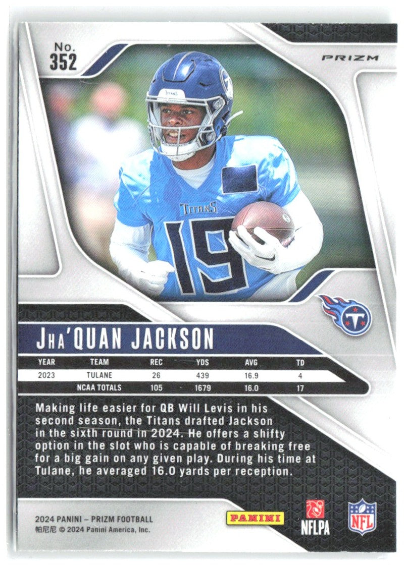 Jha'Quan Jackson Panini Prizm - Green 352 2024 Tennessee Titans