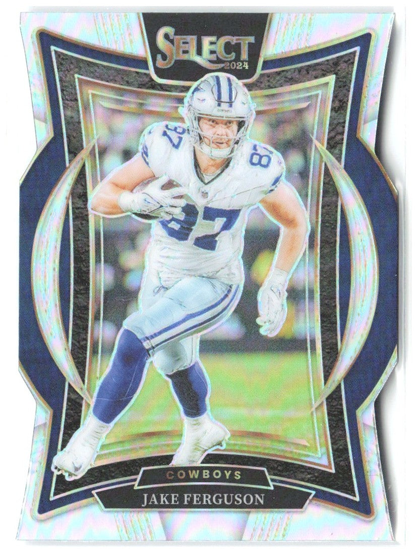 Jake Ferguson Panini Select - Silver Prizm Die Cut 64 2024 Dallas Cowboys