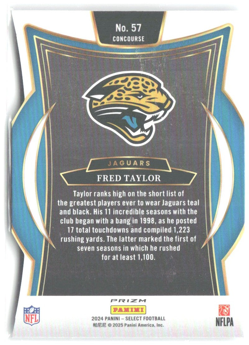 Fred Taylor Panini Select - Silver Prizm Die Cut 57 2024 Jacksonville Jaguars