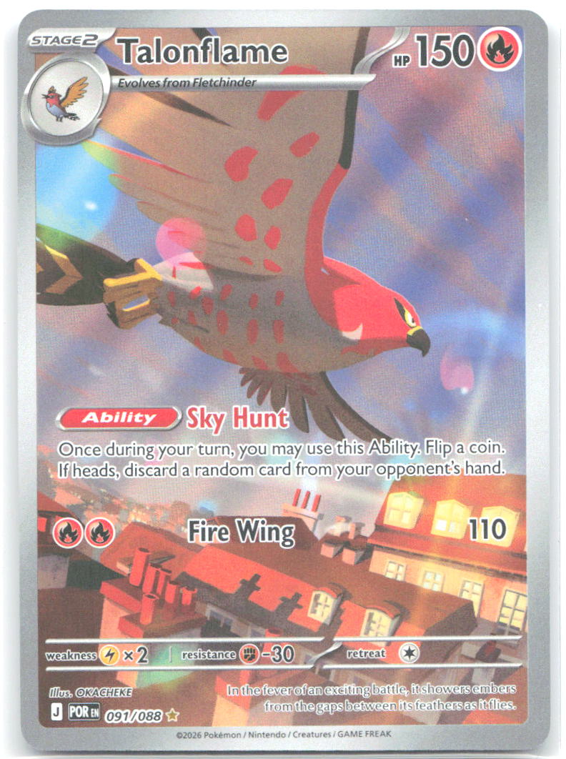 Talonflame Holo Illustration Rare ME03: Perfect Order 091/088 NM OKACHEKE