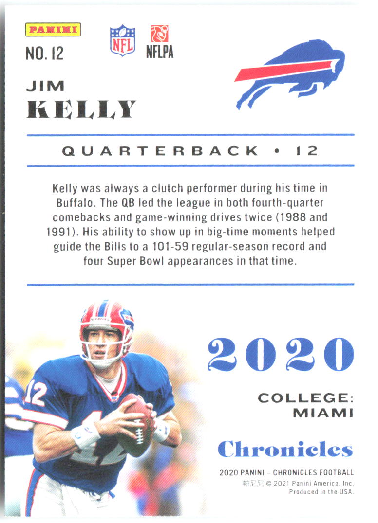 Jim Kelly Panini Chronicles - Pink 12 2020 Buffalo Bills
