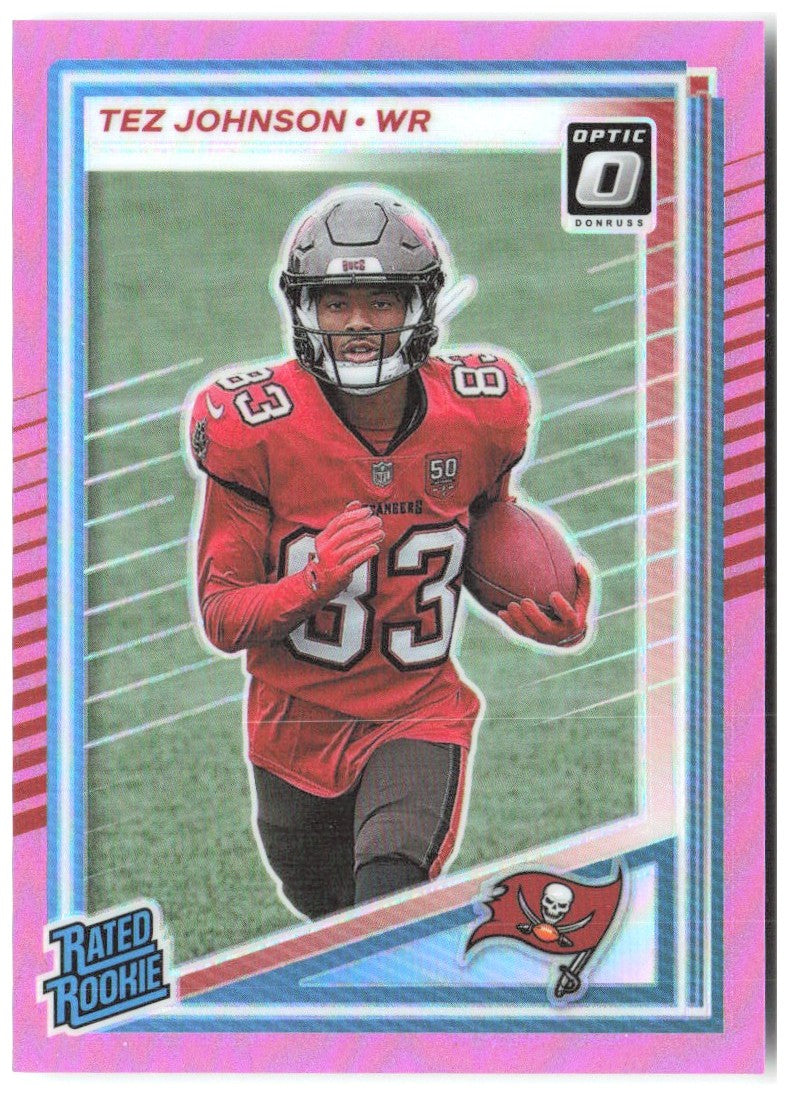 Tez Johnson Donruss - Optic Rated Rookies Pink 313 2025 Tampa Bay Buccaneers