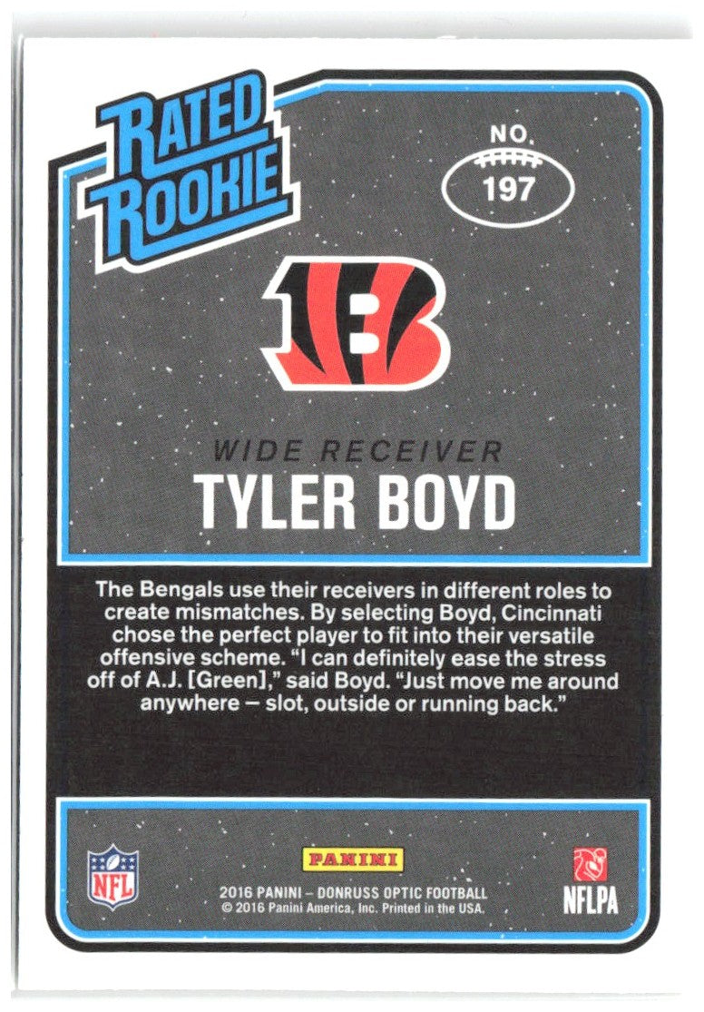Tyler Boyd Donruss Optic - Red and Yellow 197 2016 Cincinnati Bengals