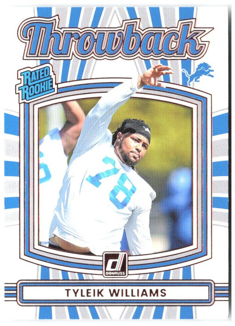 Tyleik Williams Donruss - Rated Rookies Throwback 5 2025 Detroit Lions