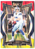 Cooper Rush Panini Select - Red & Yellow Prizm Shock 22 2024 Dallas Cowboys