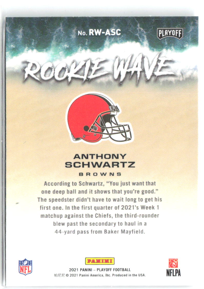 Anthony Schwartz Panini Playoff - Rookie Wave RW-ASC 2021 Cleveland Browns