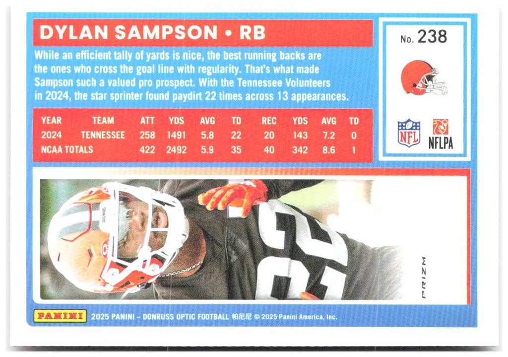 Dylan Sampson Donruss Optic - Pink 238 2025 Cleveland Browns