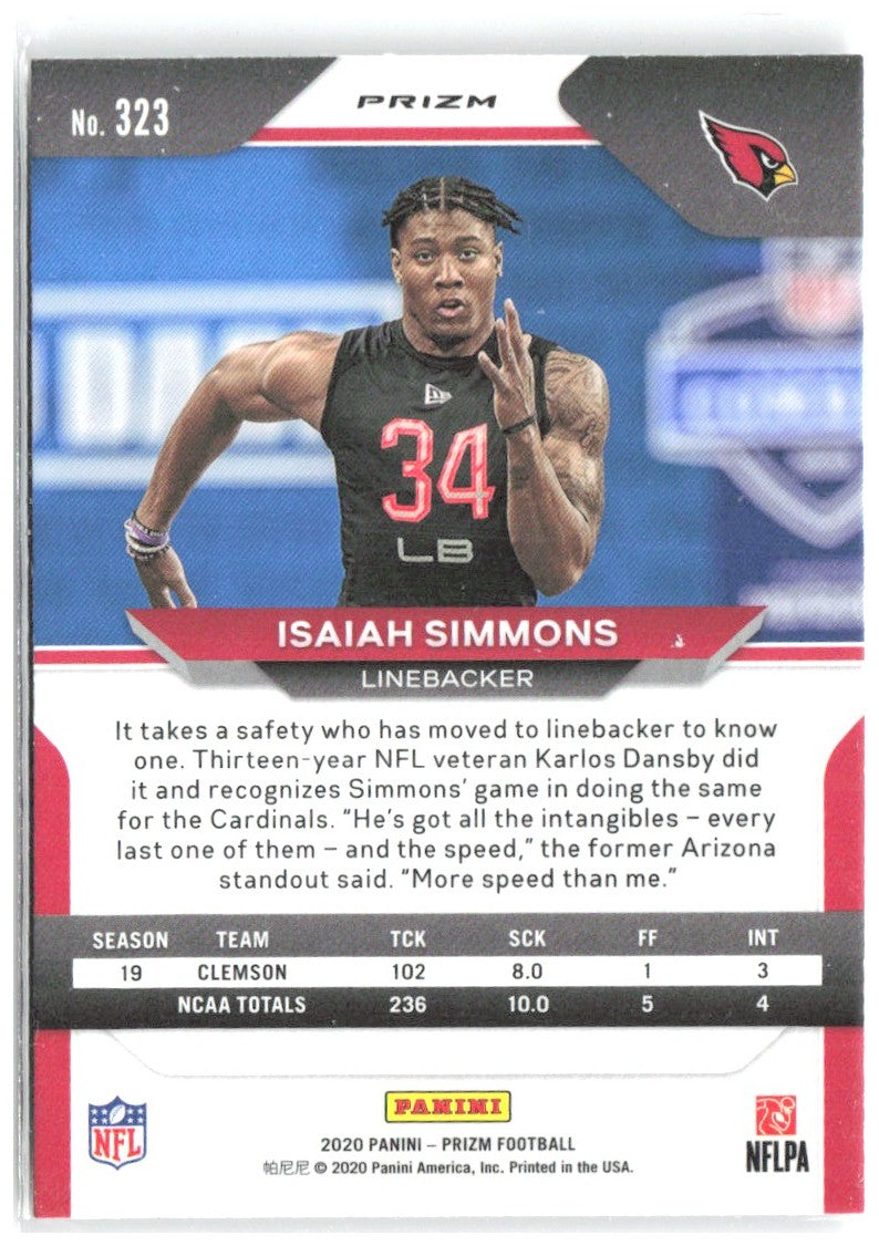 Isaiah Simmons Panini Prizm - Prizm 323 2020 Arizona Cardinals