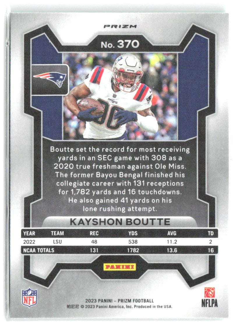 Kayshon Boutte Panini Prizm - Neon Green Pulsar 370 2023 New England Patriots