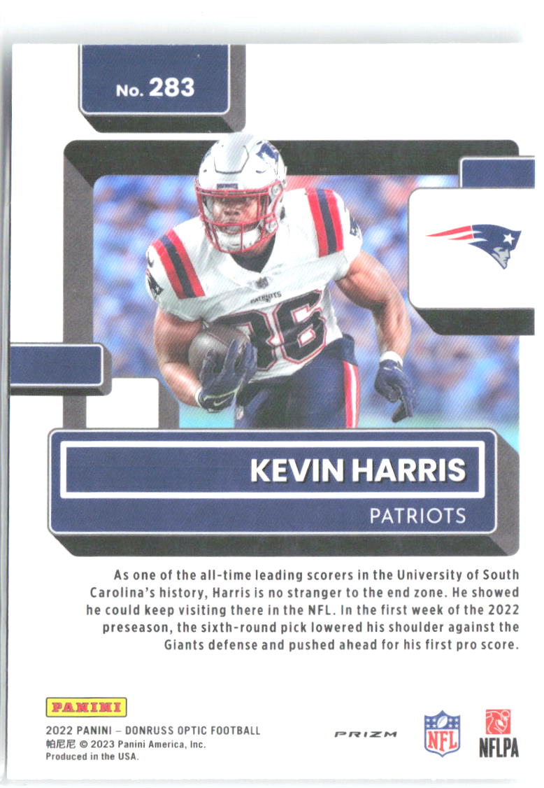 Kevin Harris Donruss Optic - Holo 283 2022 New England Patriots