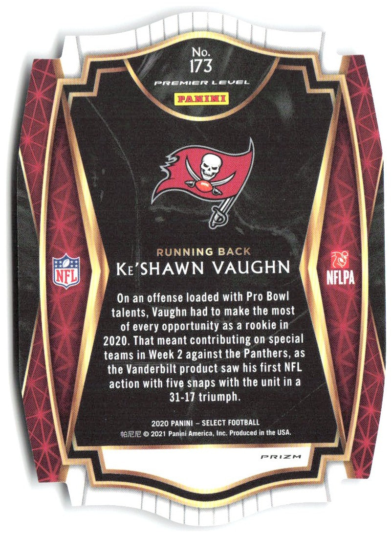 Ke'Shawn Vaughn Panini Select Purple Prizm Die Cut 173 2020 Tampa Bay Buccaneers