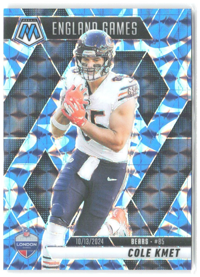 Cole Kmet Panini Mosaic - Mosaic Reactive Blue 254 2025 Chicago Bears