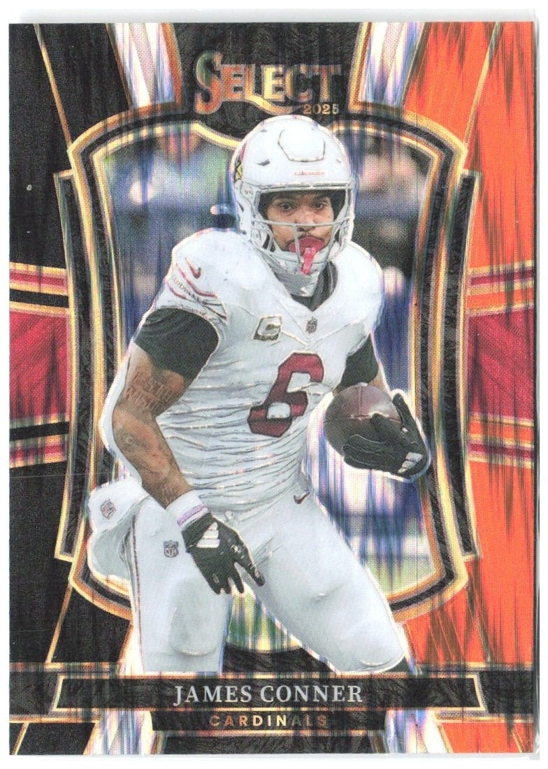James Conner Select - Black and Orange Prizm Shock 123 2025 Arizona Cardinals