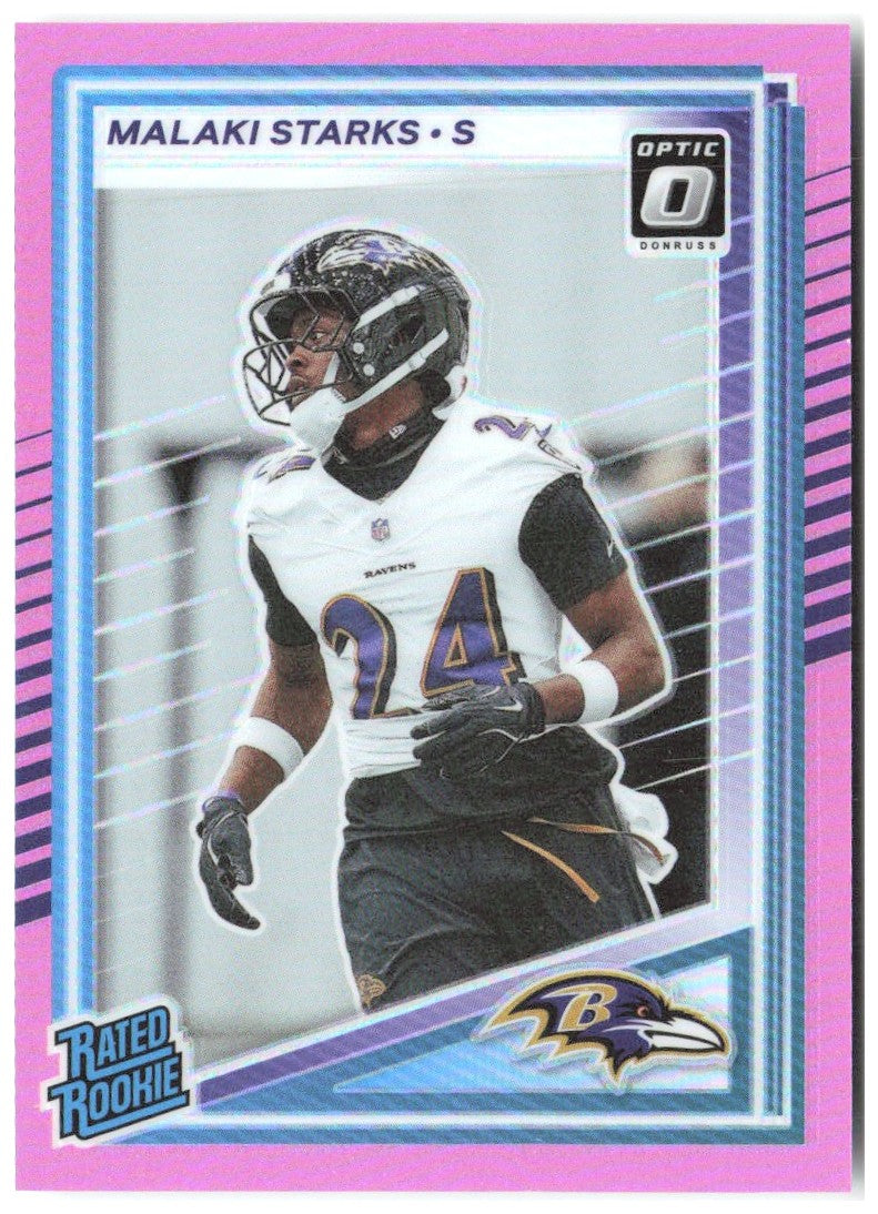 Malaki Starks Donruss Optic Rated Rookies Preview Pink 346 2025 Baltimore Ravens