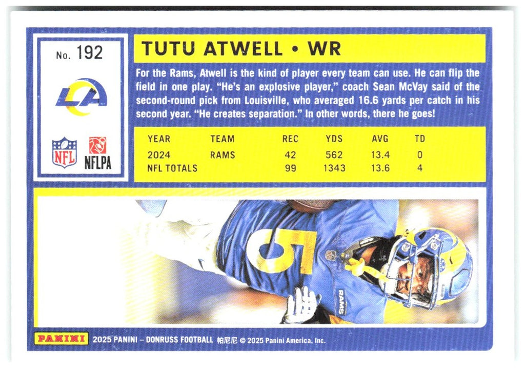 Tutu Atwell Donruss - Press Proofs Green 192 2025 Los Angeles Rams