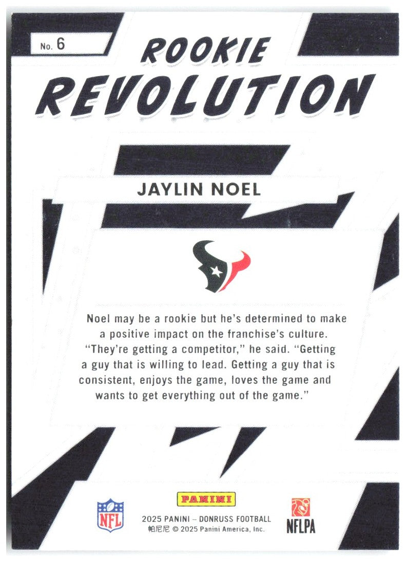 Jaylin Noel Donruss - Rookie Revolution 6 2025 Houston Texans