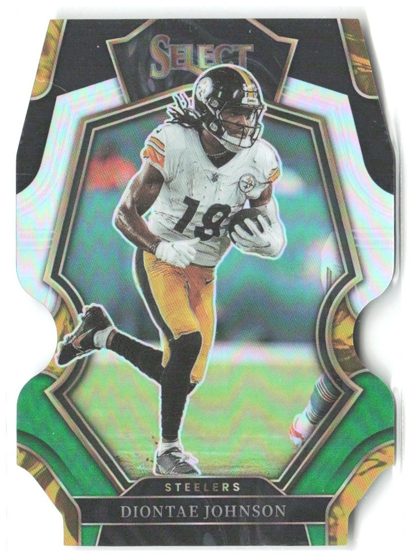Diontae Johnson Panini Select - Black and Green Prizm Die Cut 183 2022 Steelers