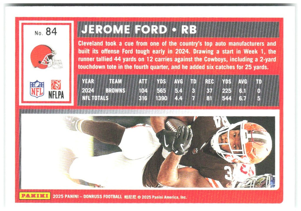 Jerome Ford Donruss - Press Proofs Green 84 2025 Cleveland Browns