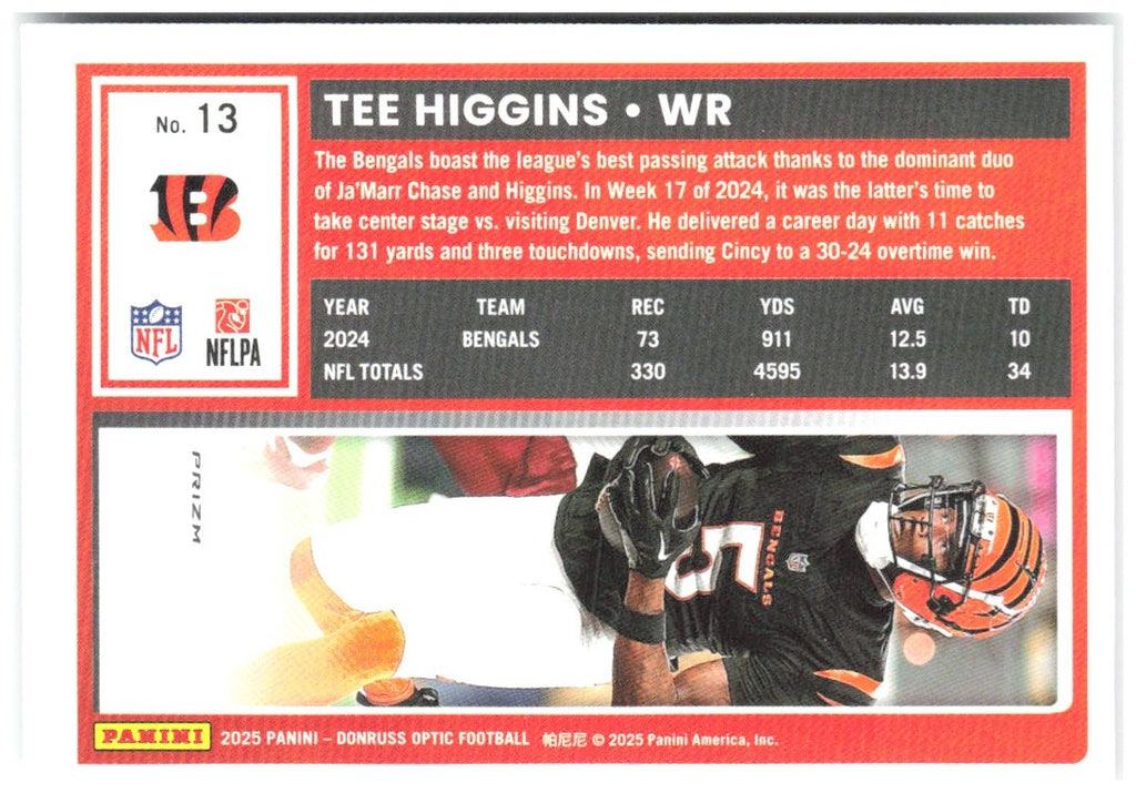 Tee Higgins Donruss Optic - Holo 13 2025 Cincinnati Bengals
