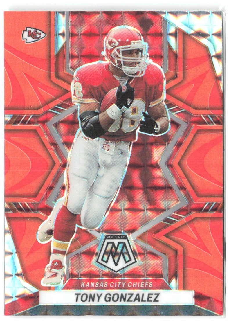 Tony Gonzalez Panini Mosaic - Mosaic Reactive Orange 100 2022 Kansas City Chiefs