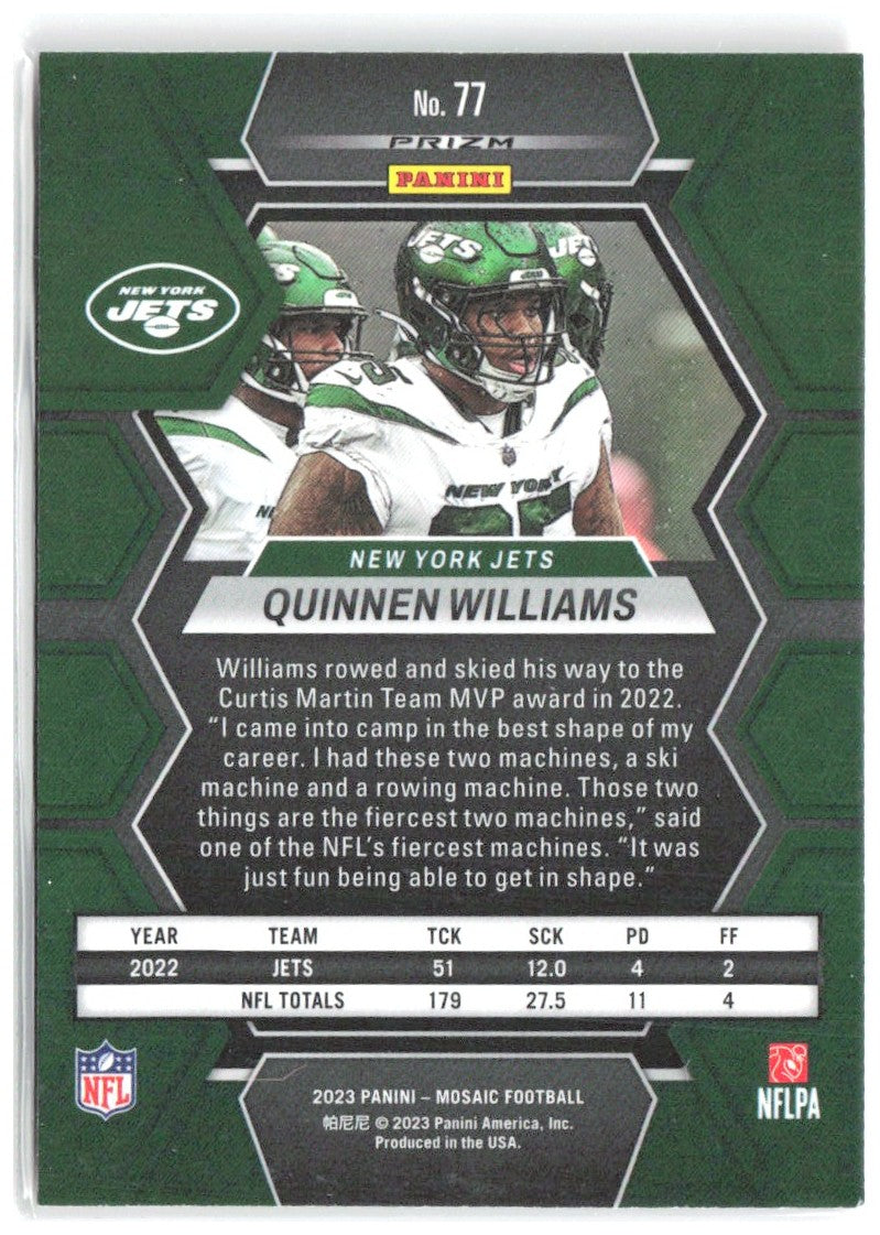 Quinnen Williams Panini Mosaic - Camo Pink Mosaic 77 2023 New York Jets