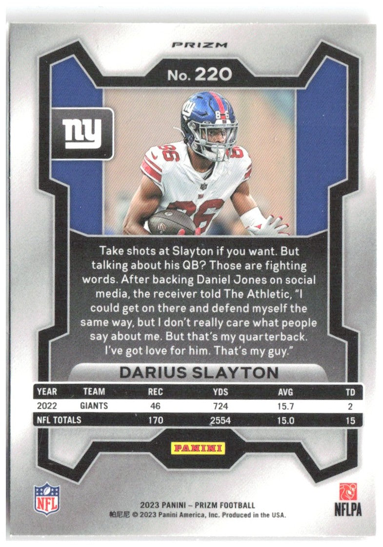 Darius Slayton Panini Prizm - Lazer 220 2023 New York Giants