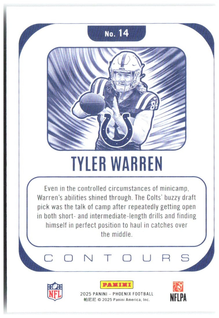 Tyler Warren Panini Phoenix - Thunderbirds 21 2025 Indianapolis Colts