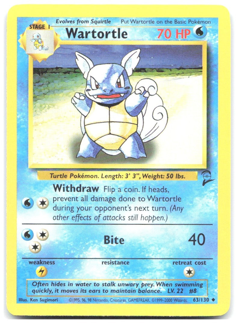 Wartortle Uncommon Base Set 2 063/130 NM Ken Sugimori