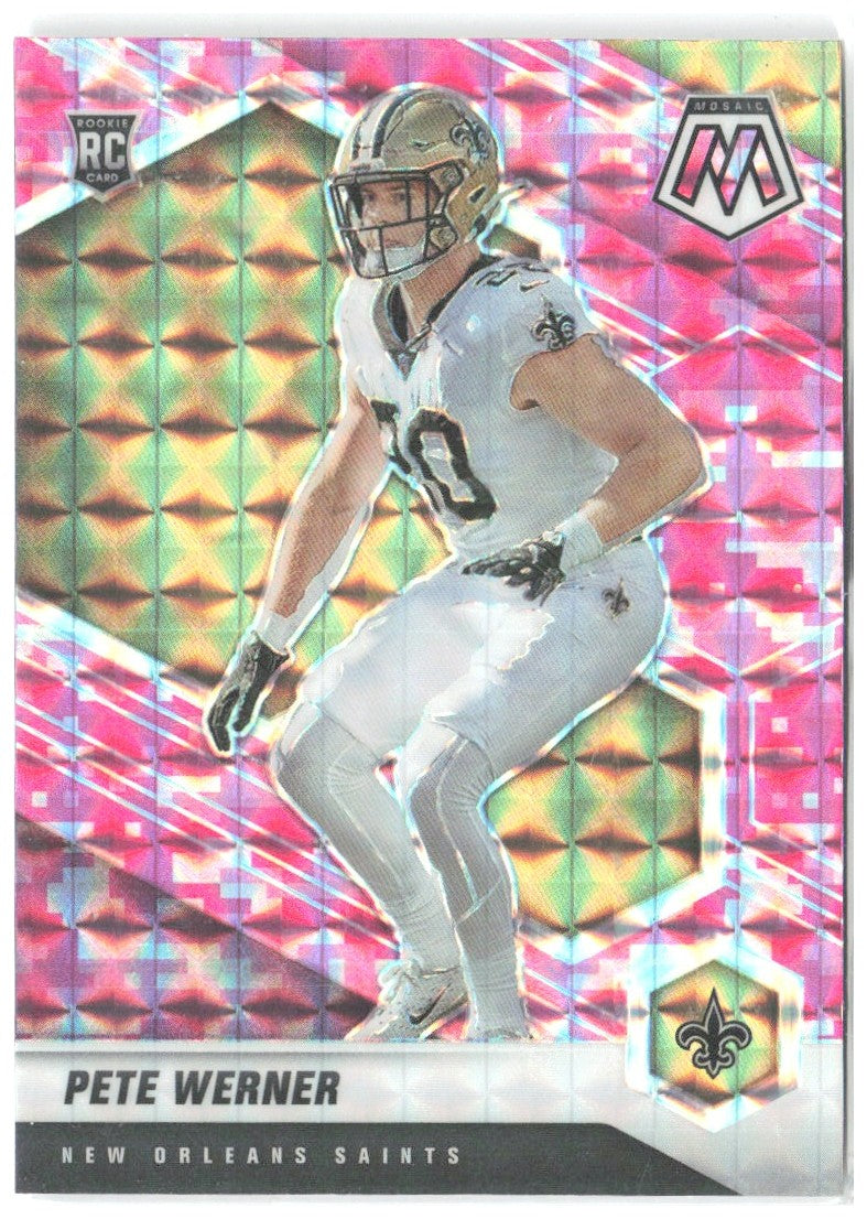 Pete Werner Panini Mosaic - Prizm Camo Pink 367 2021 New Orleans Saints
