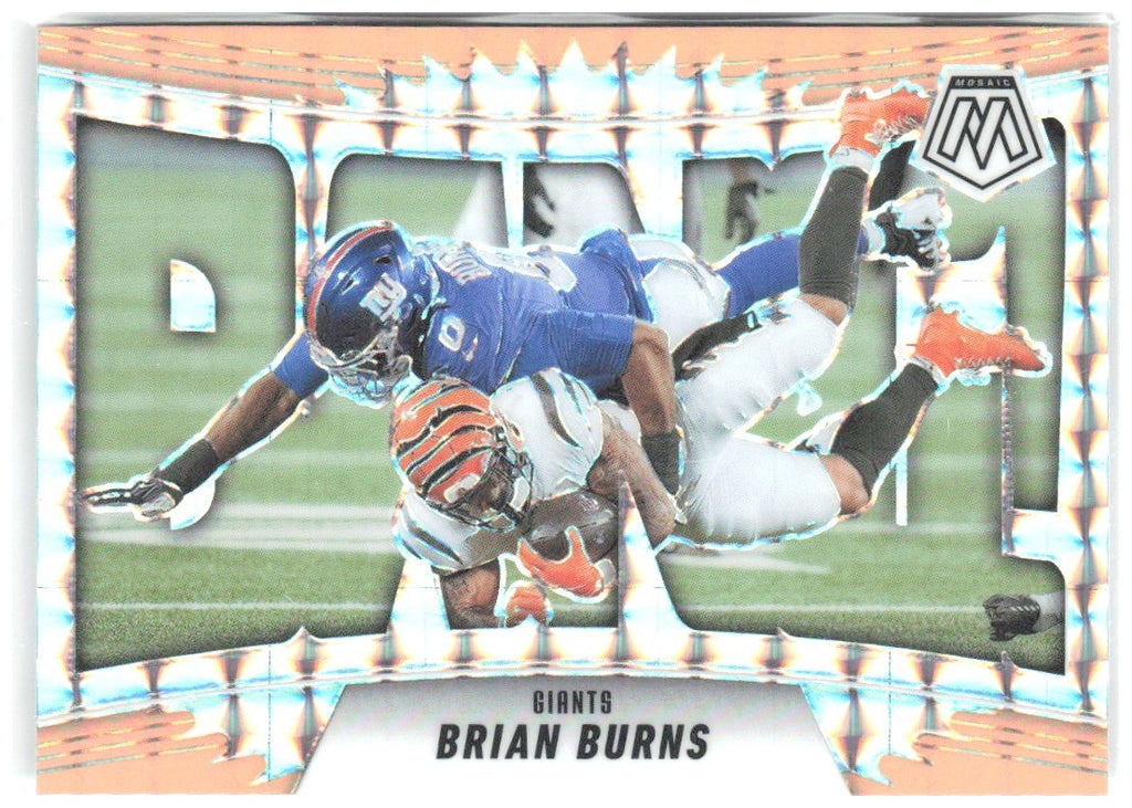 Brian Burns Panini Mosaic Bang! Mosaic Orange Fluorescent 7 2025 New York Giants