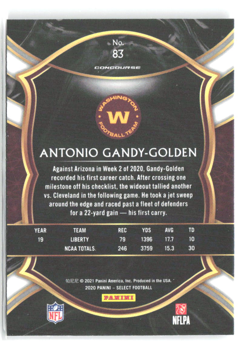 Antonio Gandy-Golden Panini Select 83 2020 Washington Football Team RC