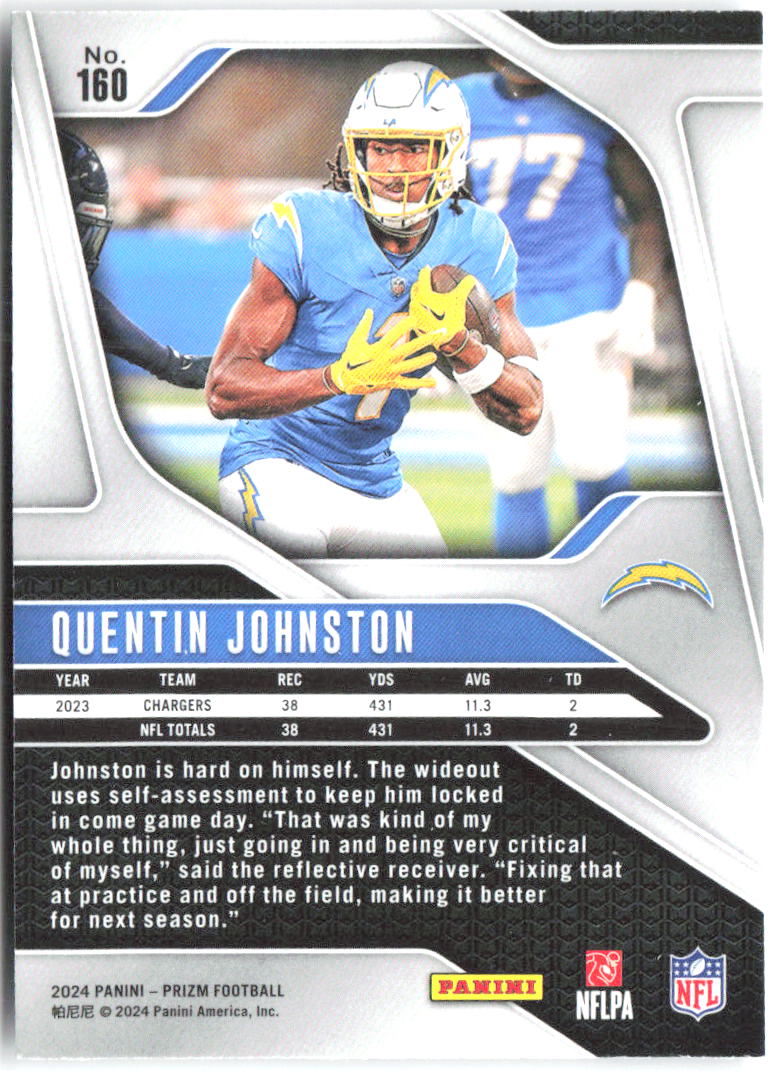 Quentin Johnston Panini Prizm 160 2024 Los Angeles Chargers