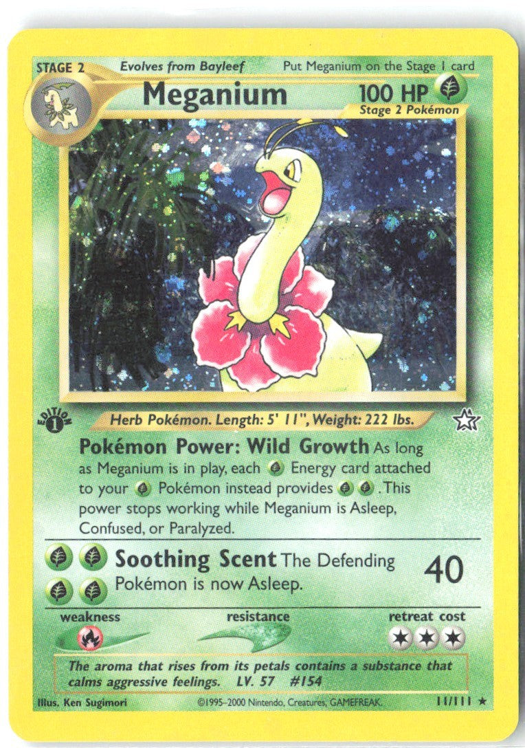 Meganium 11 1st Edition Holo Rare Neo Genesis 011/111 NM Ken Sugimori