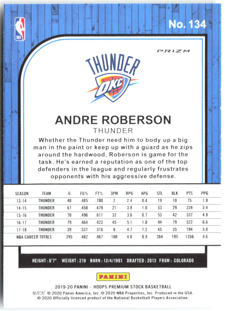 Andre Roberson Prizms Green Hoops Premium Stock - Prizms Green 134 NM