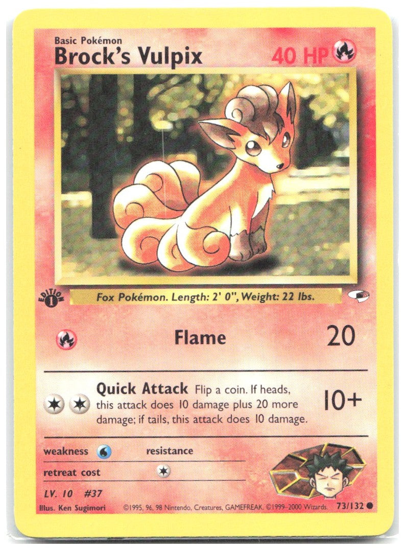 Brock's Vulpix 1st Edition Common Gym Heroes 073/132 NM Ken Sugimori
