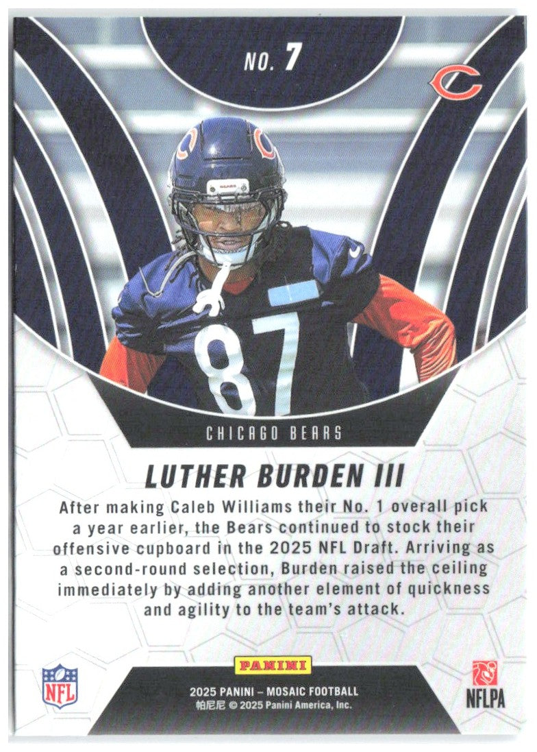 Luther Burden III Panini Mosaic - Elevate 7 2025 Chicago Bears