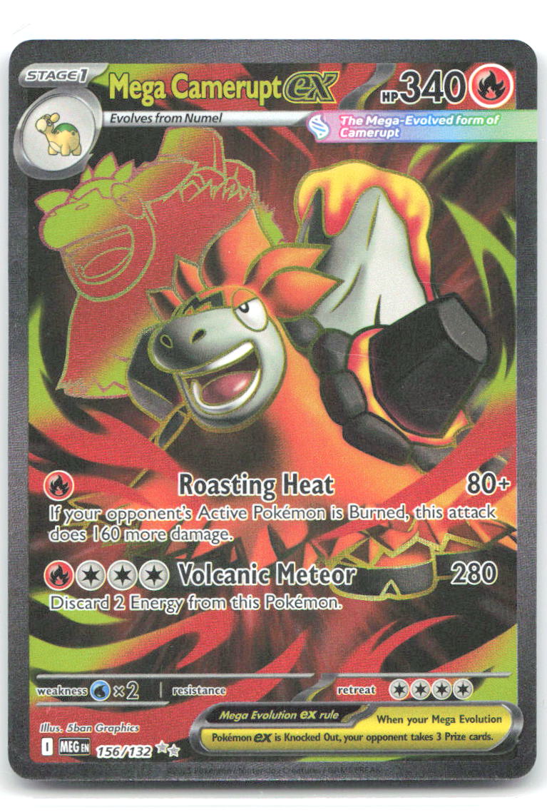 Mega Camerupt ex 156 132 Holo Ultra Rare ME01: Mega Evolution 156/132 NM 5ban Graphics